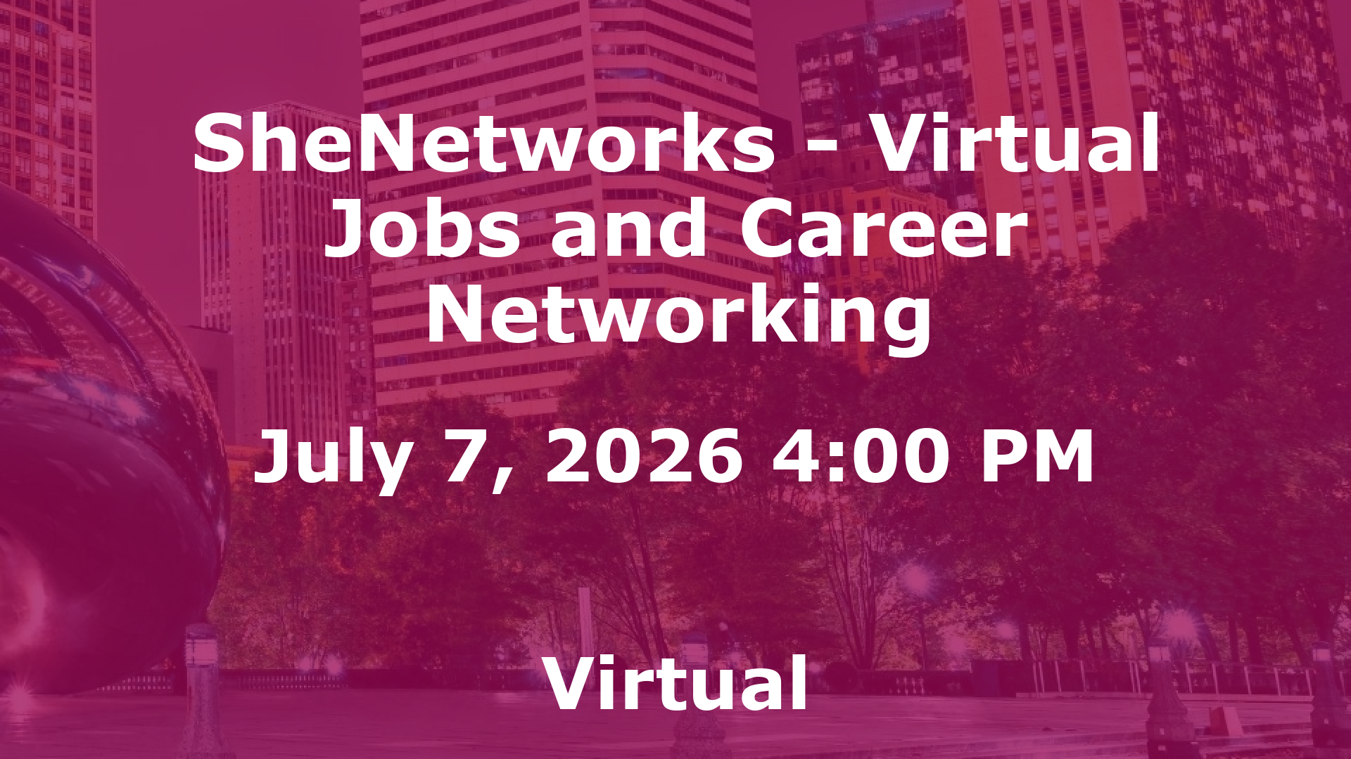 SheNetworks - Virtual Jobs and Career Networking event image